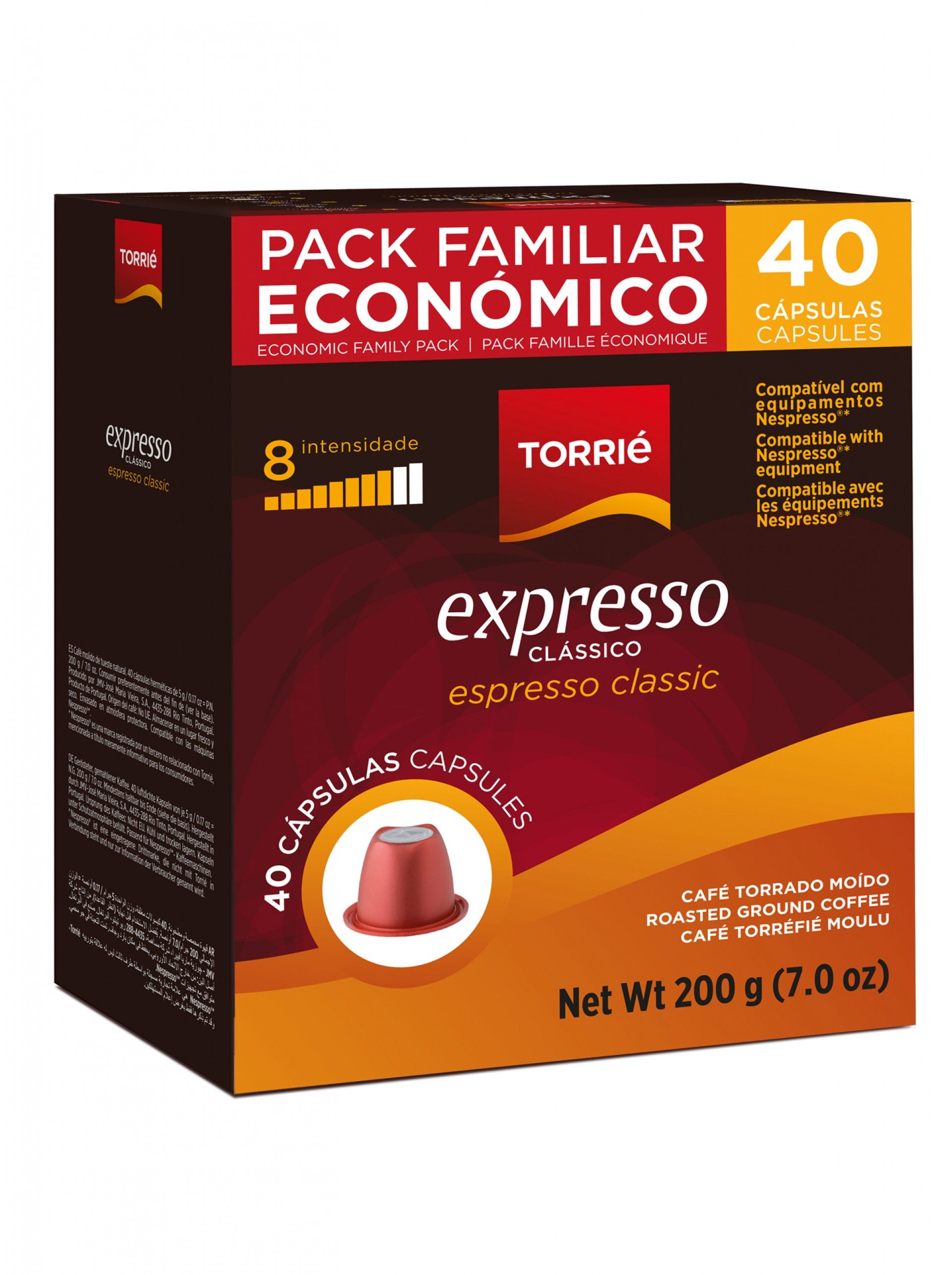 Torrié Expresso Clássico Pack Familiar 40 Cápsulas Plástico
